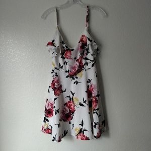 Trixie Sundress Size S White Red Yellow Floral Fit And Flare Ruffle